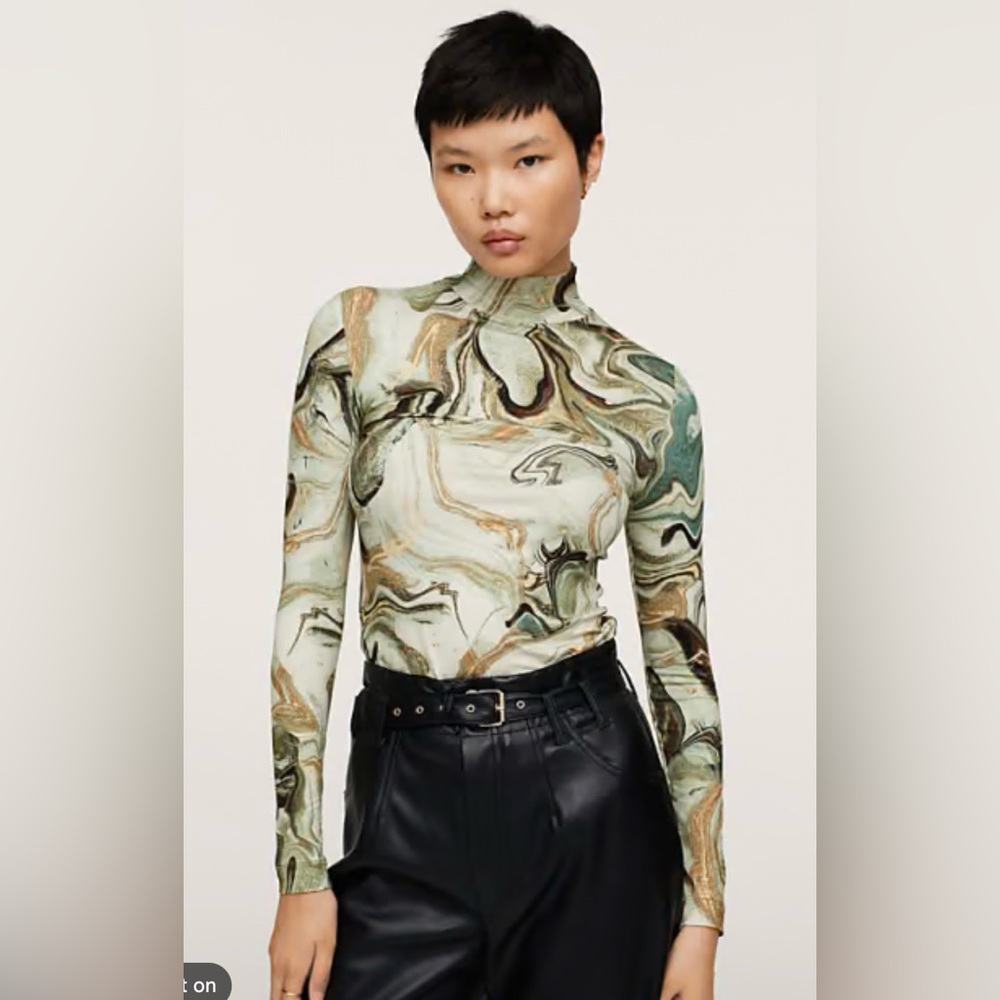 Mango marbled turtleneck